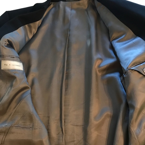 WM. H. LEISHMAN MEN'S BLACK WOOL SUIT SIZE 46L - Picture 11 of 14